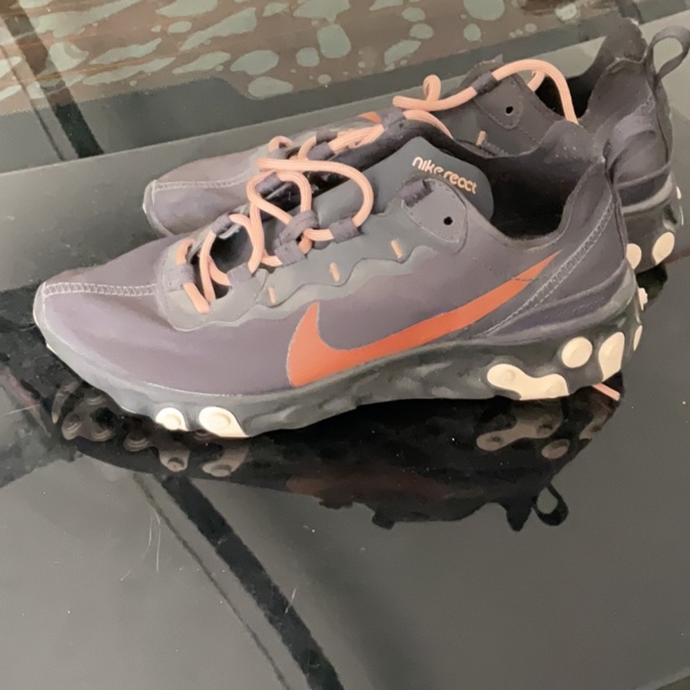 Nike Women's Black and Orange React Shoes